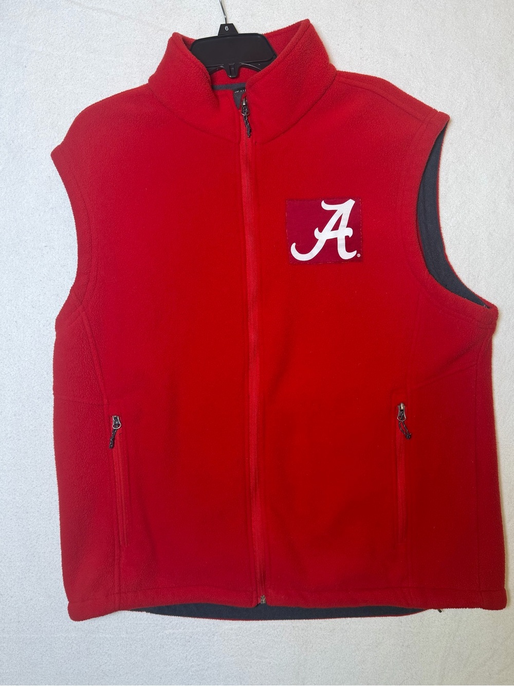 NCAA Alabama Crimson Tide Port Authority Full Zip Fleece Vest Red Men's XL Bama